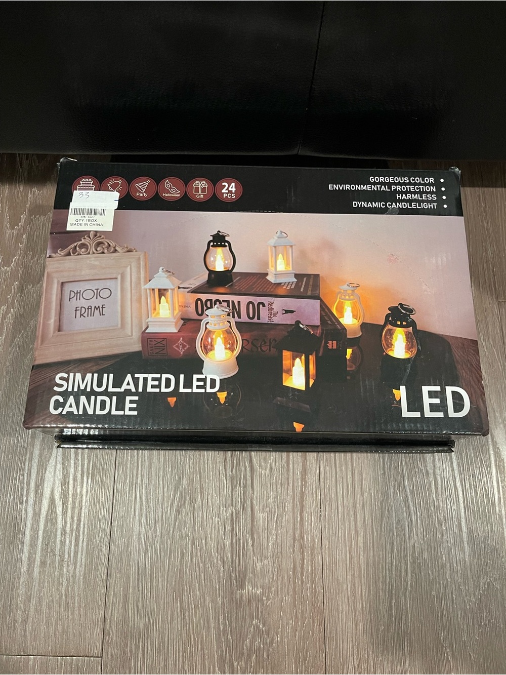 Simulated LED Candle Lanterns — White & Red (Set of 24)